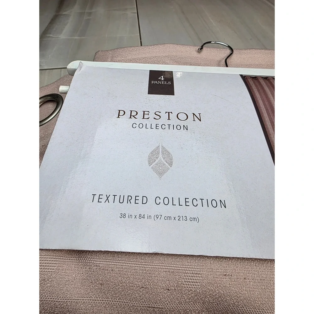 Preston Collection 4 Pack Textured Grommet Window Curtain Panels 38x84 Mauve S4